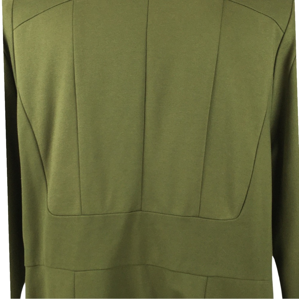 Versona Army Green Open Collarless Ponte Waist Length Blazer size XX-Large - Picture 11 of 14